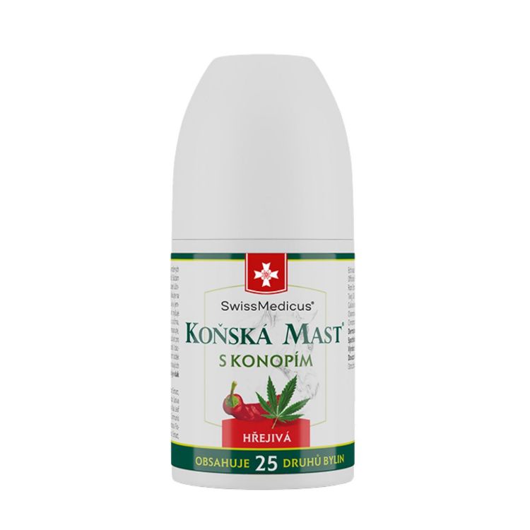 Obrázek Koňská mast s konopím hřejivá ROLL-ON - 90 ml - SwissMedicus