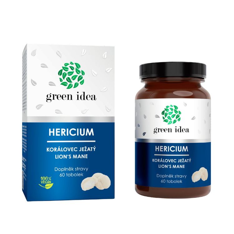 Obrázek Hericium – korálovec ježatý – 60 kapslí - Green idea