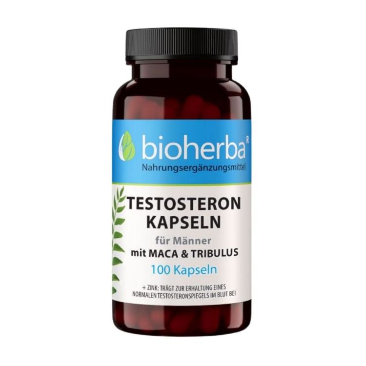 Obrázek Testosteronové kapsle pro muže s macou a tribulusem - 100 kapslí - Bioherba