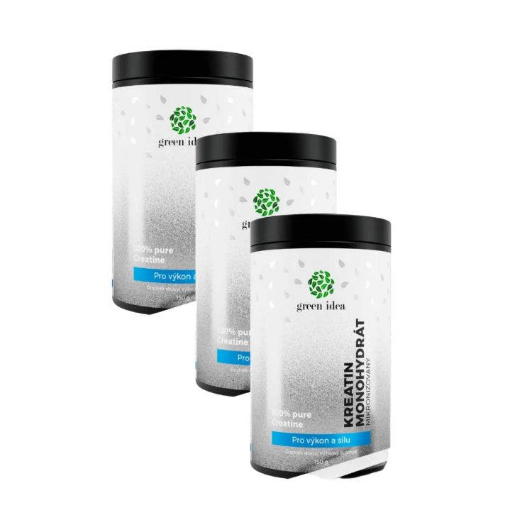 Obrázek Zvýhodněný set 3x: Kreatin monohydrát – mikronizovaný 150 g – Green idea