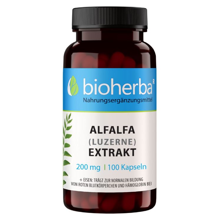 Obrázek Alfalfa (vojtěška) extrakt 200 mg – 100 kapslí – Bioherba