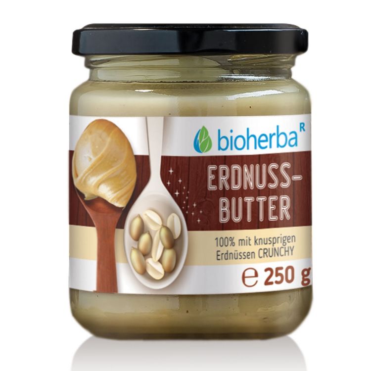 Obrázek Arašídové máslo crunchy s kousky - 250 g - Bioherba