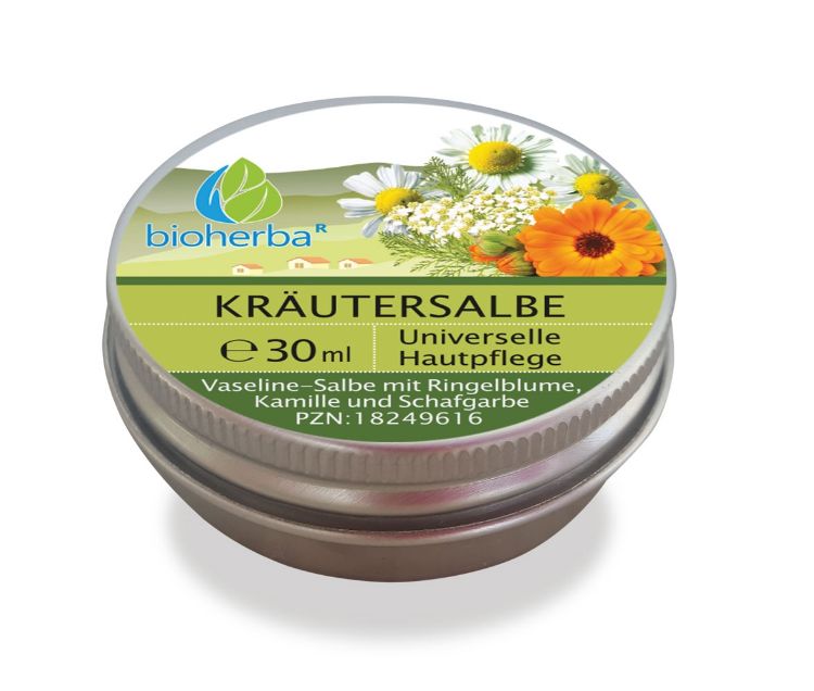 Obrázek Bylinná mast s měsíčkem, heřmánkem a řebříčkem - 30 ml - Bioherba