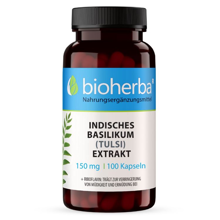 Obrázek Indická bazalka (tulsi) extrakt 150 mg – 100 kapslí – Bioherba
