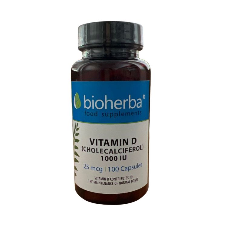 Obrázek Vitamín D 25 mcg – 100 kapslí – Bioherba