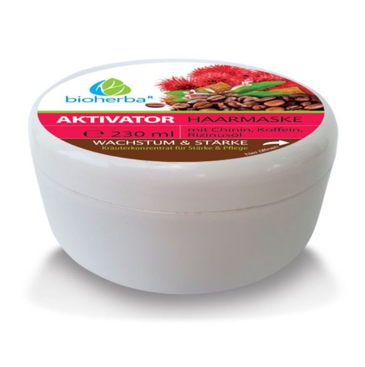 Obrázek Vlasová maska Aktivátor s chininem, kofeinem a ricinovým olejem - 230 ml - Bioherba