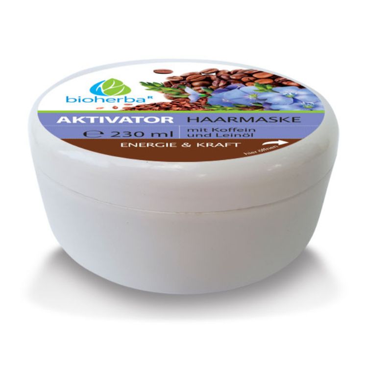 Obrázek Vlasová maska Aktivátor s kofeinem a lněným olejem - 230 ml - Bioherba