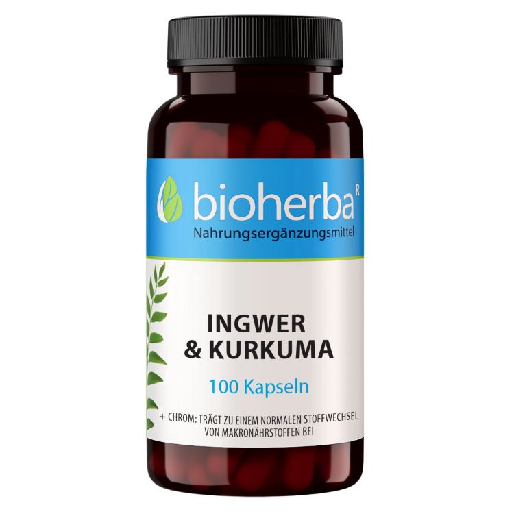 Obrázek Zázvor a kurkuma – 100 kapslí – Bioherba