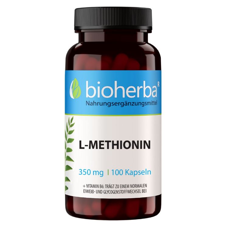 Obrázek L-methionin 350 mg – 100 kapslí – Bioherba