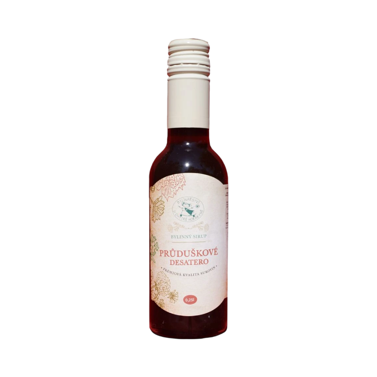 Obrázek Bylinářství U Chytré horákyně Sirup „Průduškové desatero“ - Bylinkářství U Chytré Horákyně - 250 ml