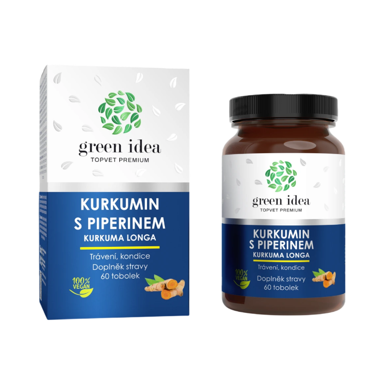 Obrázek Kurkumin s piperinem - bylinný extrakt - 60 kapslí - Green idea