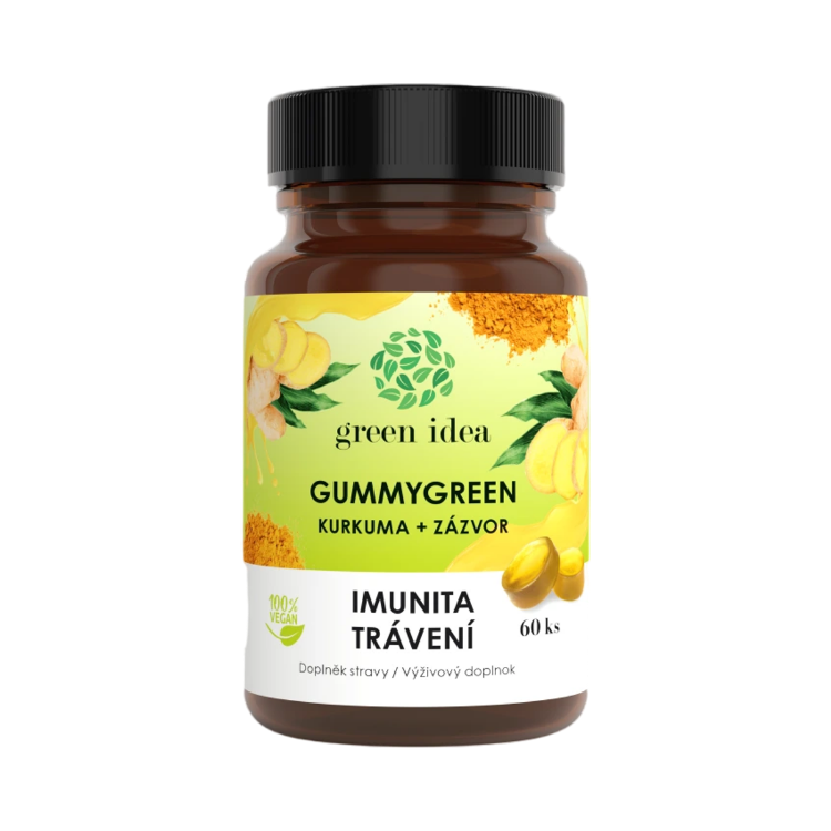 Obrázek Gummygreen - Kurkuma + zázvor 60 ks - Green idea
