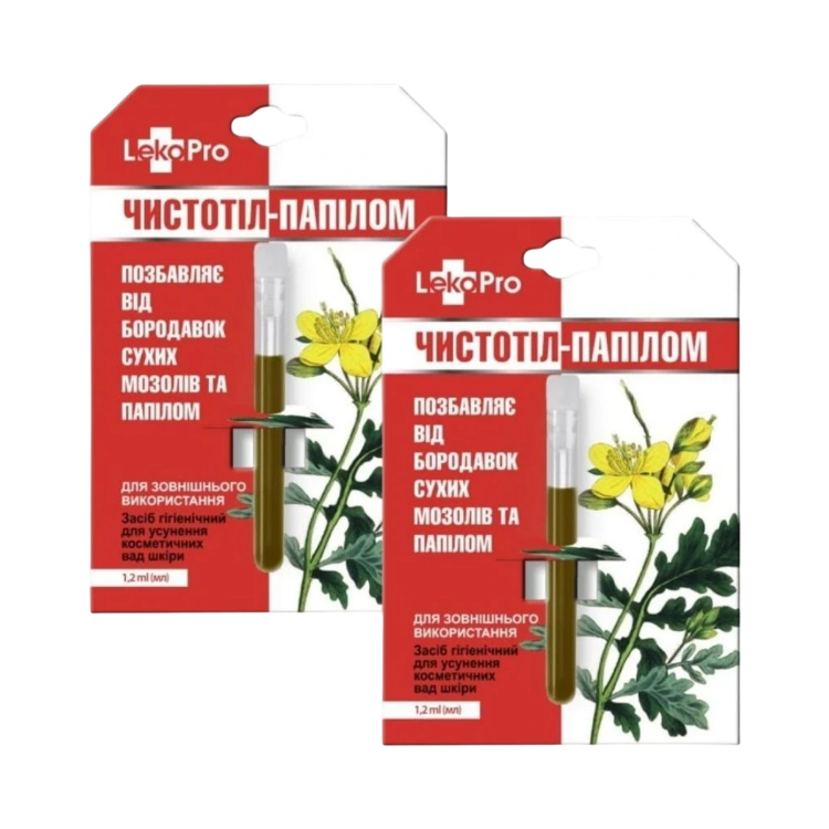 Obrázek Zvýhodněný set: 2× Balzám „Čistotel“ s vlaštovičníkem na otlaky, bradavice a papilomy - 1,2 ml - LekoPro