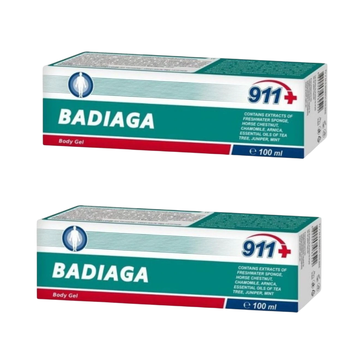 Obrázek Zvýhodněný set: 2× BADIAGA gel na modřiny a pohmožděniny – 100 ml – Twinstec 911+