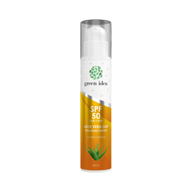 Obrázek Aloe vera Sun – opalovací mléko SPF 50 – 200 ml – Green idea
