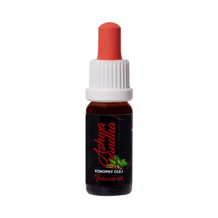 Obrázek Cannabis 7,5 % (tetra extrakt) konopný olej s Ashwagandhou - 10 ml - Trávniček