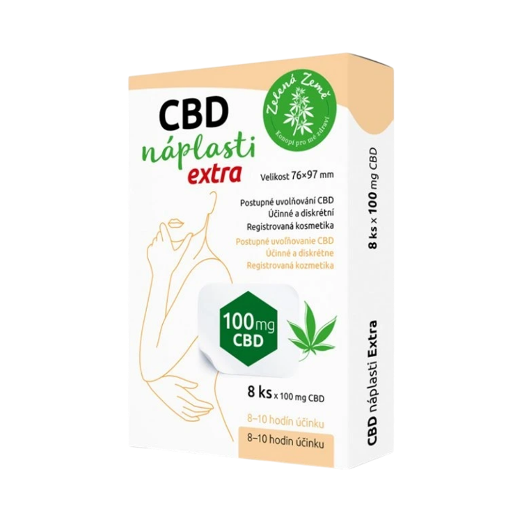 Obrázek CBD náplasti extra velké - balení 8 ks - Zelená Země