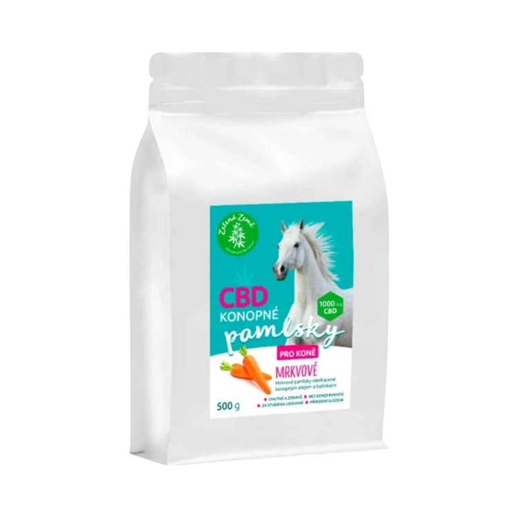 Obrázek Konopné pamlsky pro koně – příchuť mrkev - 500 g - Zelená Země