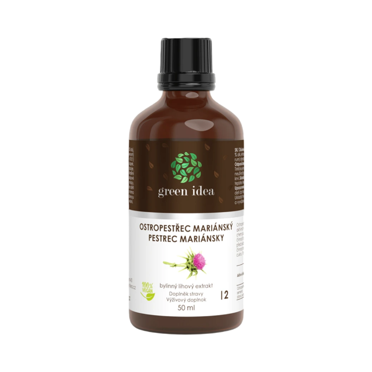 Obrázek Ostropestřec tinktura – kapky 50 ml – Green idea