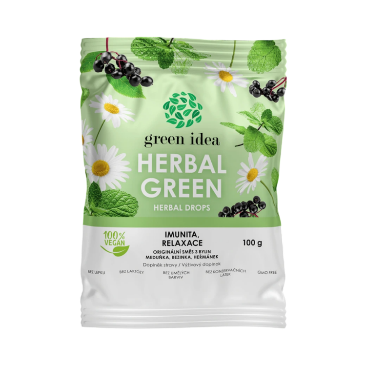 Obrázek Herbal green – bylinné bonbony 100 g – Green idea
