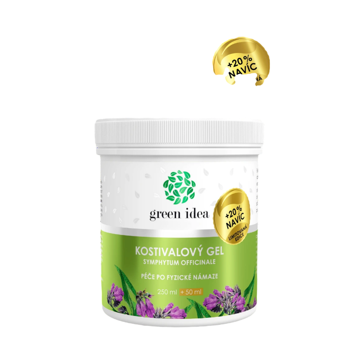 Obrázek Kostivalový masážní gel – limitovaná edice +20 % NAVÍC 300 ml – Green idea