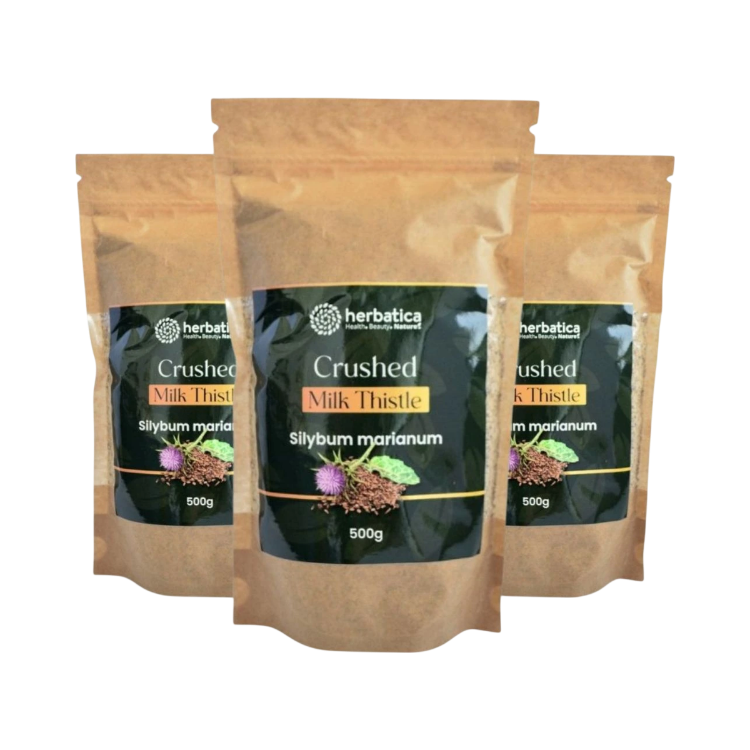 Obrázek Zvýhodněný set 3×: 100% jemně drcený ostropestřec mariánský - 500 g - Herbatica