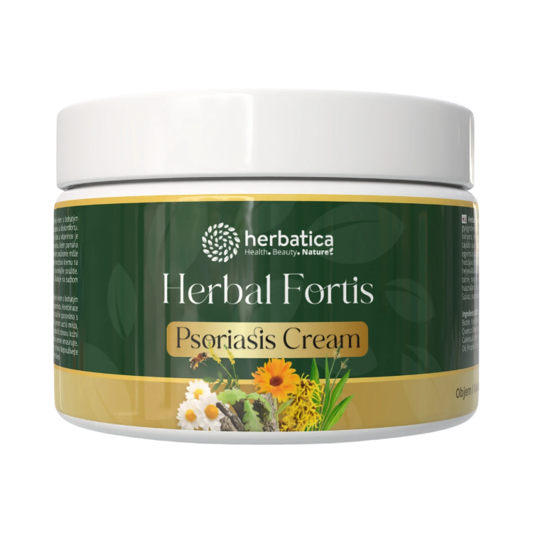 Obrázek Herbal Fortis Psoriasis Cream – regenerační krém pro pokožku se sklonem k psoriáze – 200 ml – Herbatica