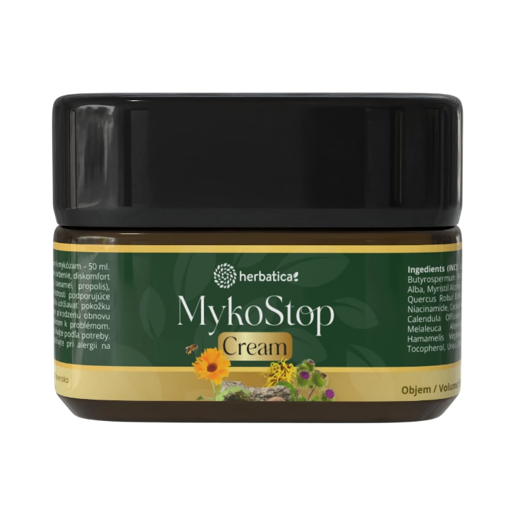 Obrázek MykoStop Forte Cream – antimykotický regenerační krém na pokožku a nehty – 50 ml – Herbatica