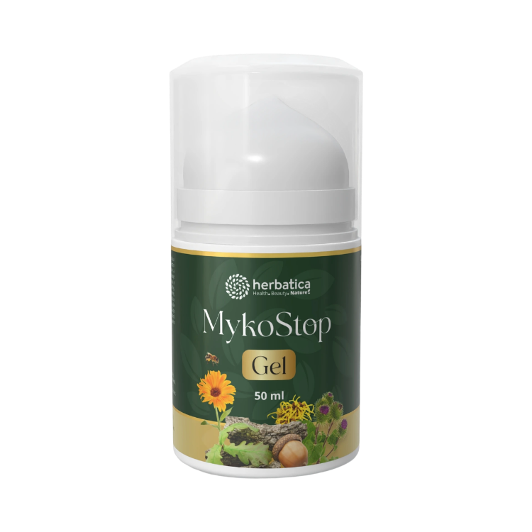Obrázek MykoStop Gel – antimykotický regenerační gel na pokožku a nehty – 50 ml – Herbatica