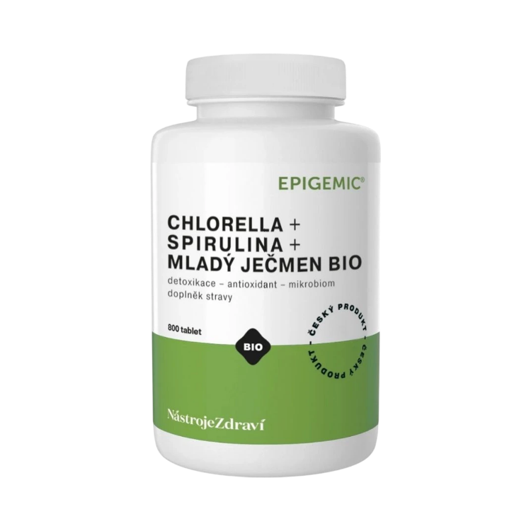 Obrázek Chlorella + Spirulina + Mladý ječmen BIO - 800 tablet - Epigemic®