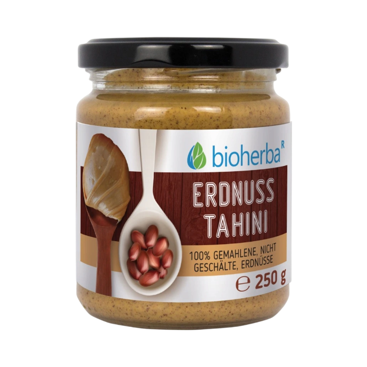 Obrázek 100% arašídové tahini z mletých neloupaných jader – 250 g – Bioherba