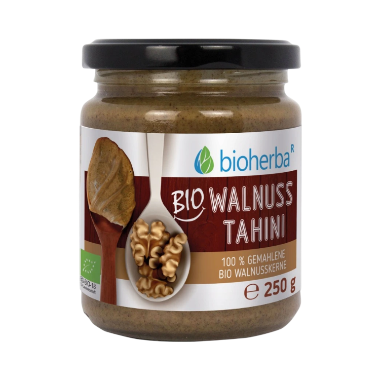 Obrázek 100% bio ořechové tahini z mletých bio vlašských ořechů – 250 g – Bioherba