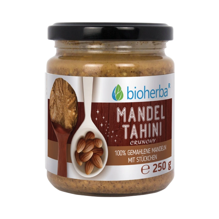 Obrázek 100% mandlové tahini z mletých mandlí crunchy – 250 g – Bioherba