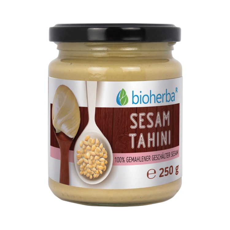 Obrázek 100% sezamové tahini z mletého loupaného sezamu – 250 g – Bioherba