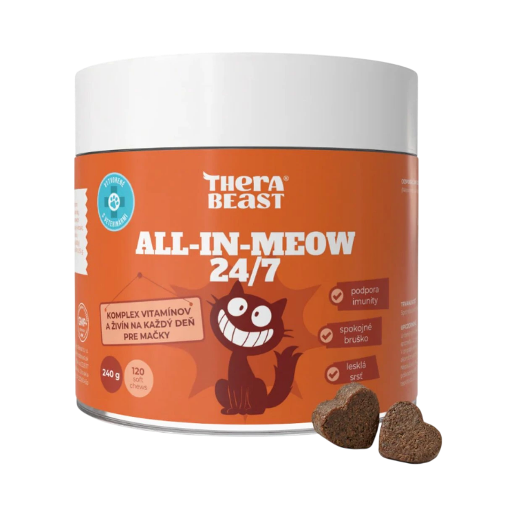Obrázek All-in-meow 24/7 – komplex vitaminů a živin pro kočky – 120 ks – Therabeast