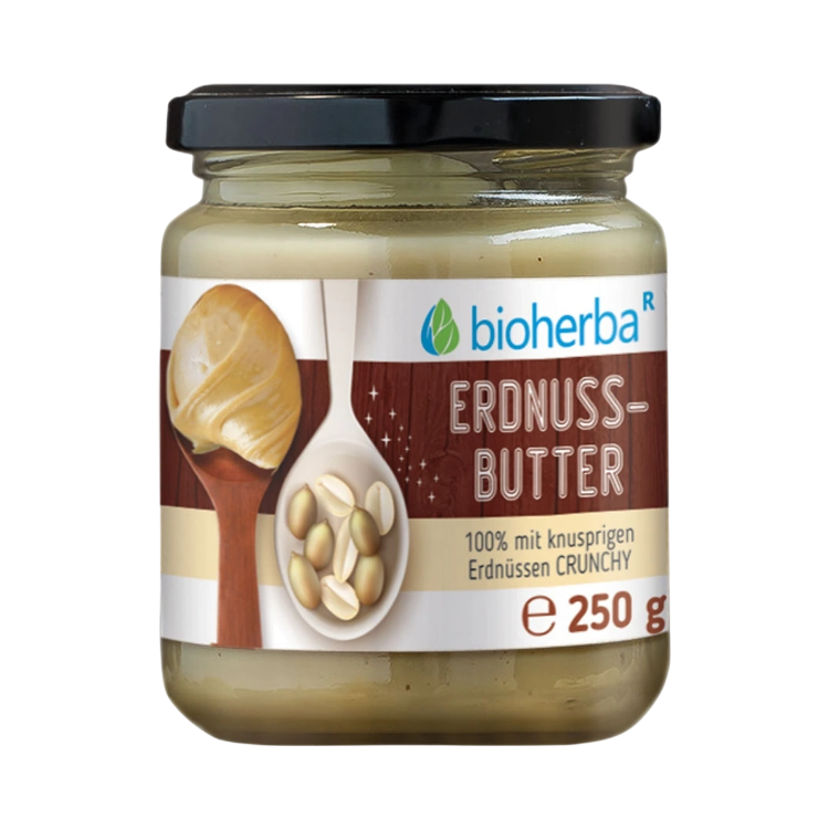 Obrázek Arašídové máslo crunchy s kousky - 250 g - Bioherba