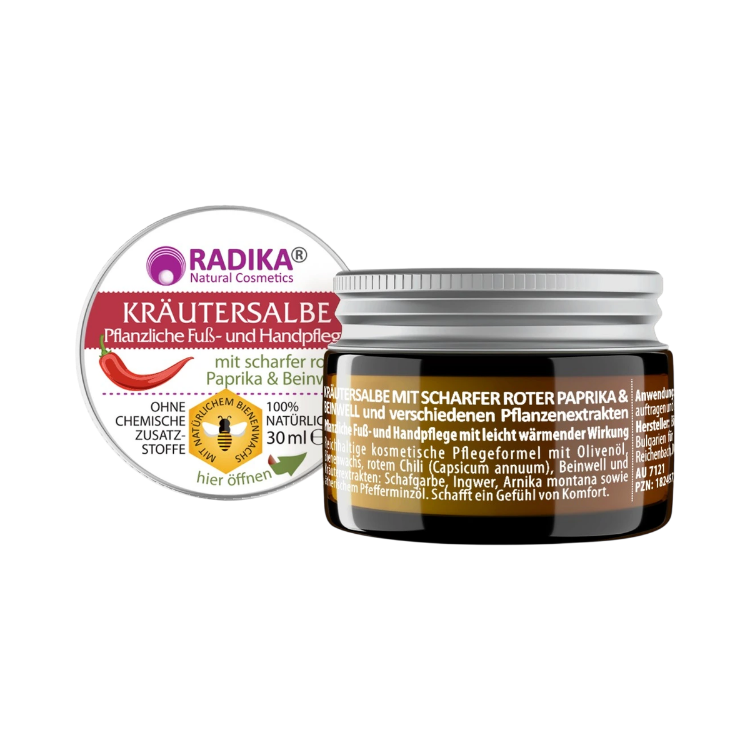 Obrázek Bylinná mast s červenou paprikou a kostivalem - 30 ml - Bioherba