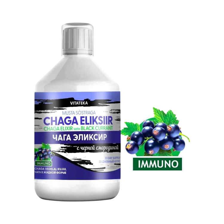 Obrázek Čaga elixír s černým rybízem – 500 ml – Vitateka