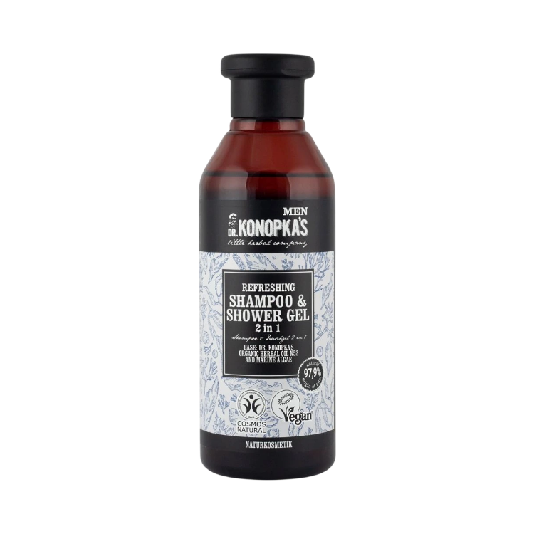 Obrázek Pánský osvěžující šampon a sprchový gel 2v1 - 280 ml - Dr. Konopka's