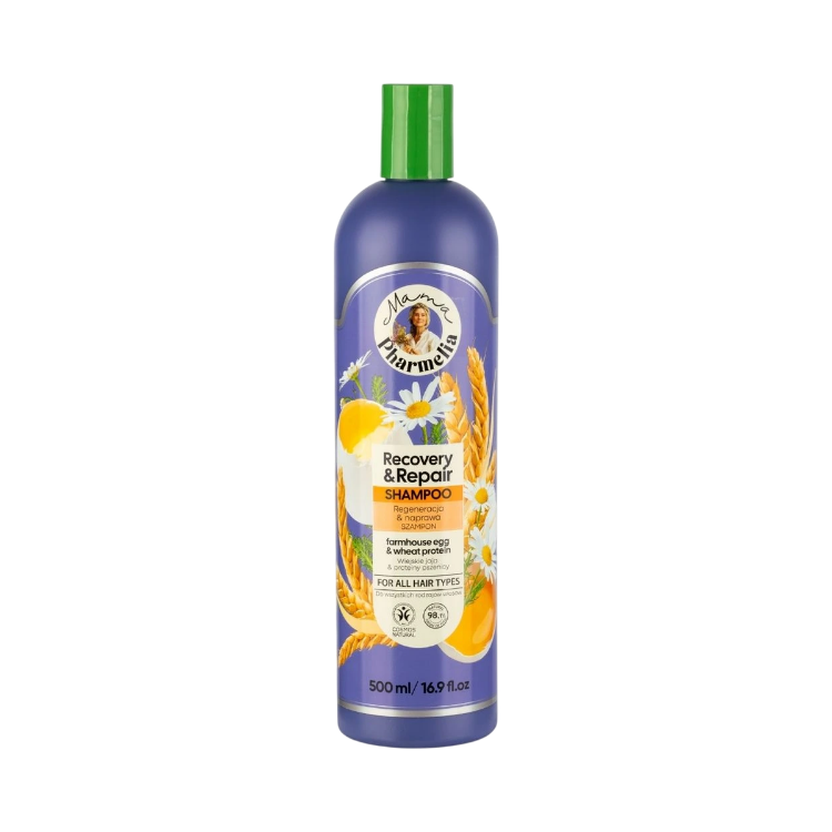 Obrázek Regenerační a obnovující šampon s vejcem a pšeničnými proteiny - 500 ml - Mama Pharmelia