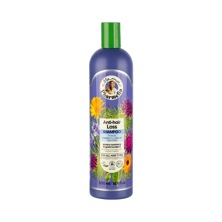 Obrázek Šampon proti vypadávání vlasů s rozmarýnem a lopuchem - 500 ml - Mama Pharmelia