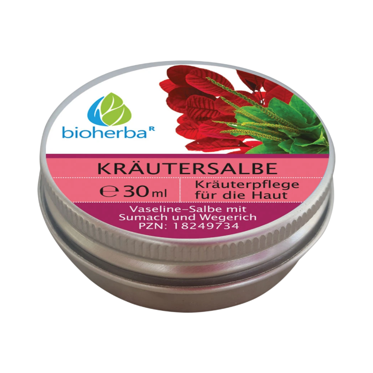 Obrázek Vazelínová bylinná mast se škumpou a jitrocelem - 30 ml - Bioherba
