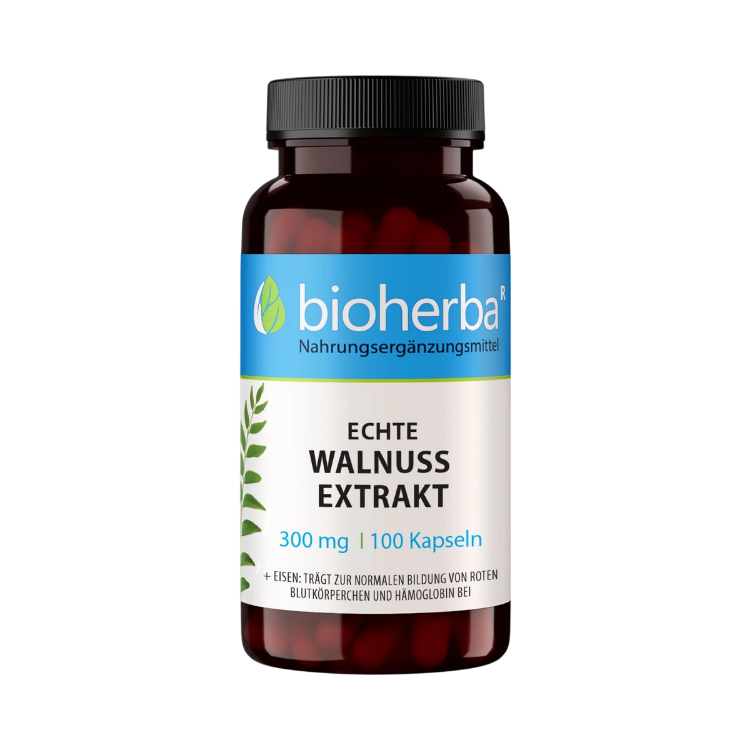 Obrázek Extrakt z vlašského ořechu 300 mg – 100 kapslí – Bioherba