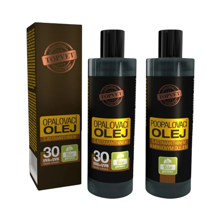 Obrázek Zvýhodněný set na opalování a po opalování: Opalovací olej s astaxanthinem SPF 30 + Olej po opalování – Green idea