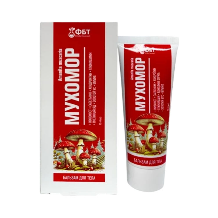 Obrázek Hřejivý tělový balzám Muchomor s extraktem z muchomůrky – 75 ml – FBT