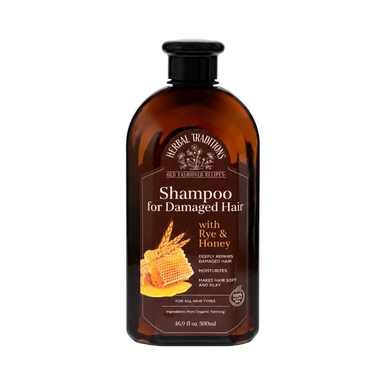 Obrázek Šampon na poškozené vlasy se žitem a medem – 500 ml – Herbal Traditions