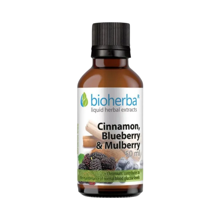 Obrázek Cejlonská skořice, borůvka a černá moruše kapky – tinktura – 50 ml – Bioherba