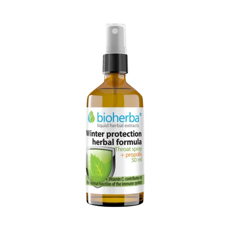 Obrázek Bylinný sprej do krku s propolisem a vitamínem C – zimní ochrana – 50 ml – Bioherba