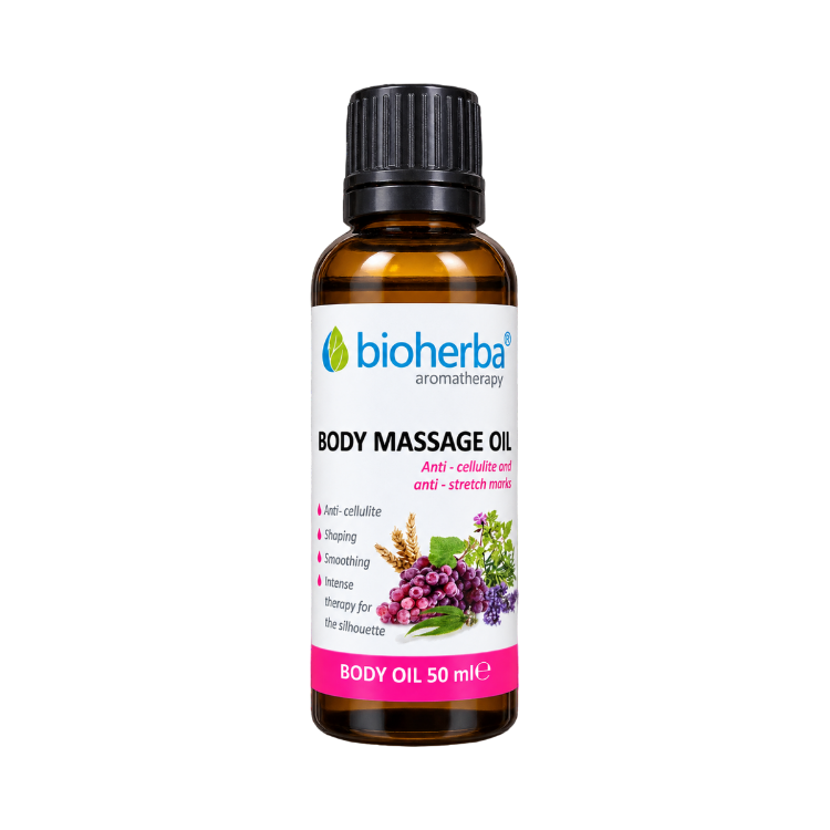 Obrázek Tělový masážní olej na pokožku se striemi a celulitidou – 50 ml – Bioherba