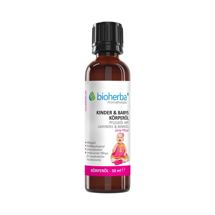 Obrázek Tělový olej pro děti a miminka s levandulí a mandlovým olejem – 50 ml – Bioherba